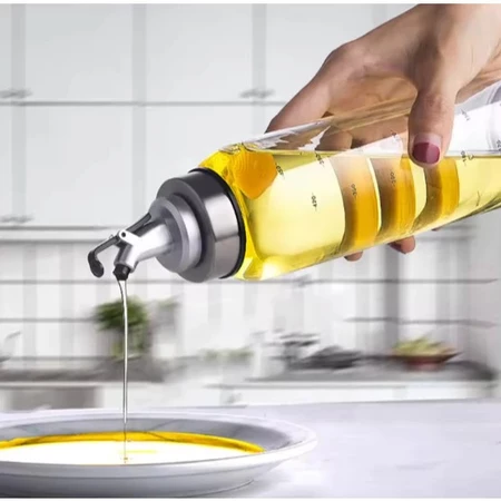 Dispenser de Vidro 500ml para Azeite e Óleo com Tampa – Elegante e Funcional sem alça
