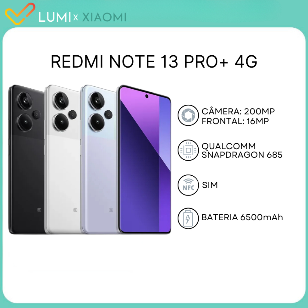 Xiaomi Note 13 PRO+ 5G (Versão Global) | Câmera de 200MP