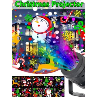 Projetor Natalino Led Natal FESTA 16 Desenhos 3d Portatil Bivolt