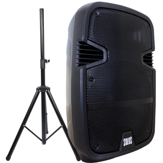 Kit Caixa De Som Bluetooth Amplificada Solus 12 Cs120 Lite + Tripé Sm032 em Oferta na Shopee