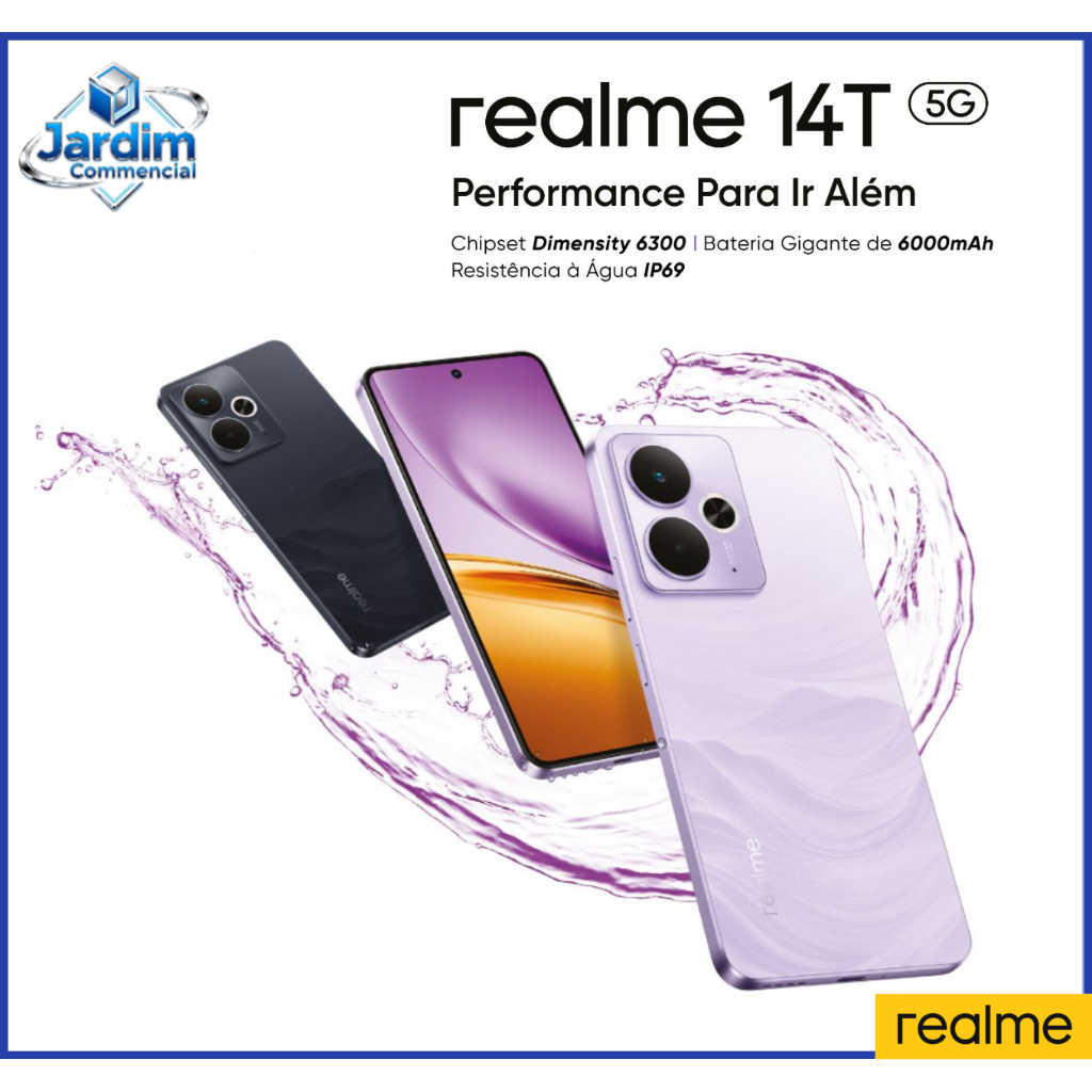 REALME 14T 5G 256GB + 8GB RAM 120 Hz CÂMERA 50MP 6000mAh NFC