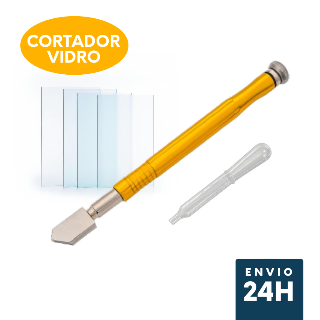 Cortador De Vidro E Espelho Profissional Com Bisnaga Caneta Corta Vidro ...