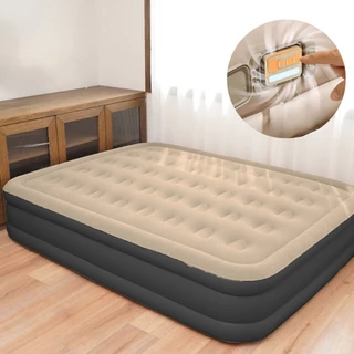 Cama De Ar Inflável Casal Dupla (Casal Com Bomba Integrada), Solteiro & Sofá Inflável com Apoio para os Pés - 100LIMITES