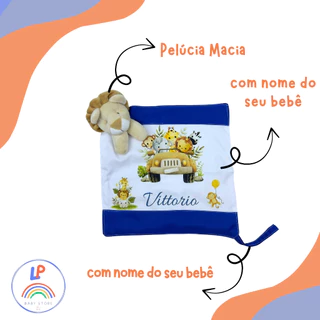 Paninho Naninha Personalizada com Nome  Para Bebê Com Prendedor De  Chupeta em Oferta na Shopee