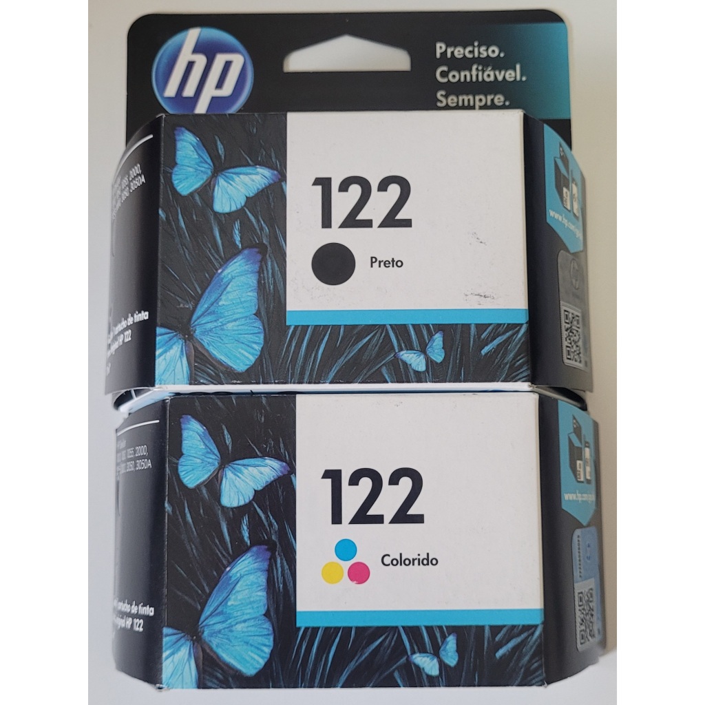 Cartucho HP 122 Preto CH561HB Cartucho 122 Color Para HP DeskJet 1000 ...