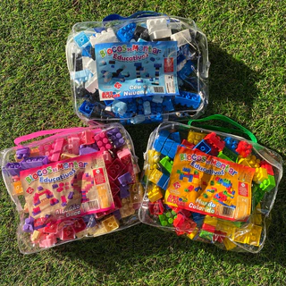 Brinquedos Bloco de Montar Com Mala Maleta 112 Peças Várias Cores Menino Menina Ótima Qualidade