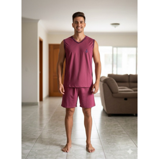 Pijama Masculino Adulto Regata Verão em Oferta na Shopee