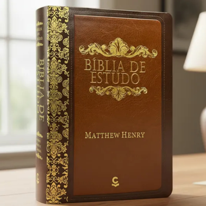Bíblia de Estudo Matthew Henry | ARC | Marrom | Shopee Brasil