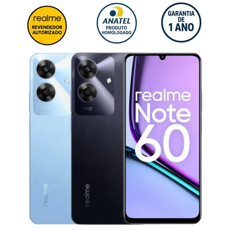 Celular Smartphone Realme Note 60 256 4GB 128GB 4GB 64 3GB 4G Original Lacrado   1 Ano de Garantia
