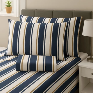 Jogo de Lençol Queen 4 Peças Roupa de Cama Percal Algodão Estampado em Oferta na Shopee