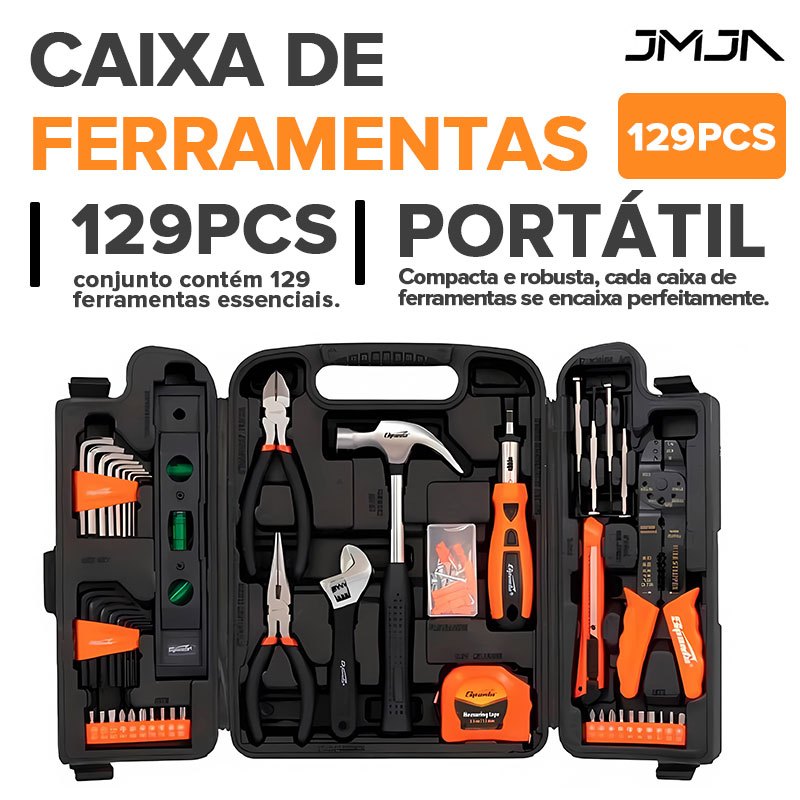 JMJN Kit de Ferramentas 129 Peças com Maleta Completa para Casa