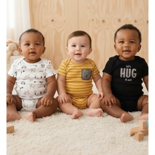 Kit 3 Bodys Manga Curta Bebê Just One You By Carter's Importado em Oferta na Shopee