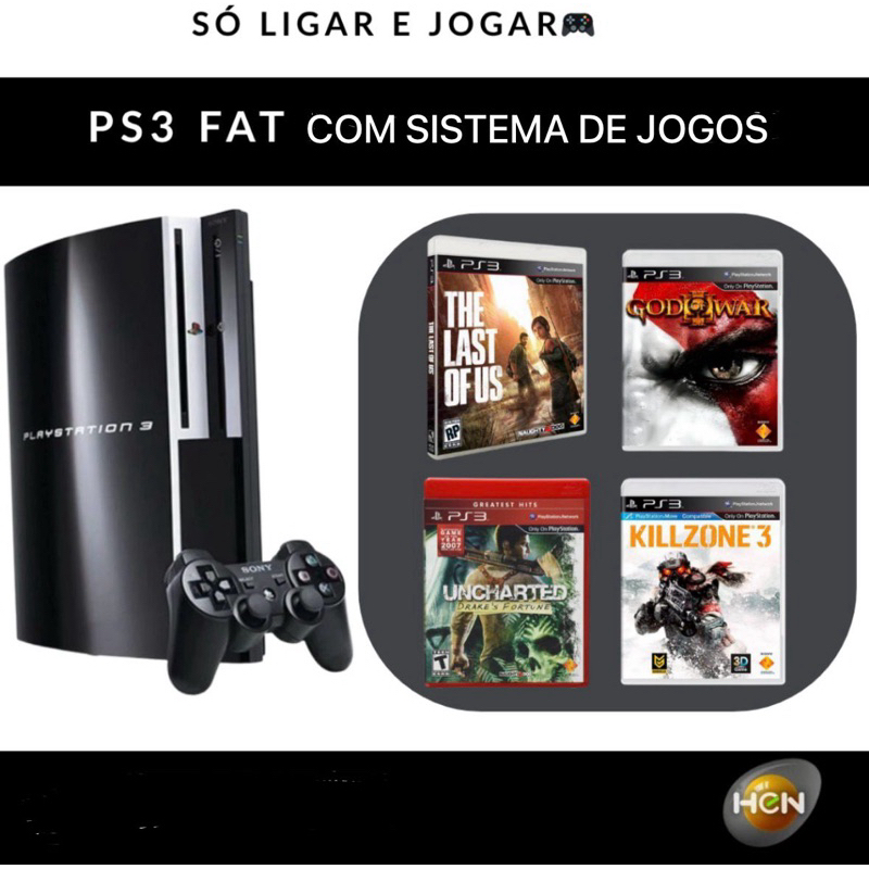 Playstation 3 FAT hd + 1 controle sem fio + HEN lojas para baixar jogos !