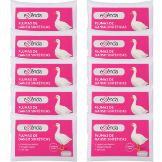 Kit 10 Travesseiro Pluma de Ganso Luxo Descanso Antiacaro 70x50cm Toque de Nuvem