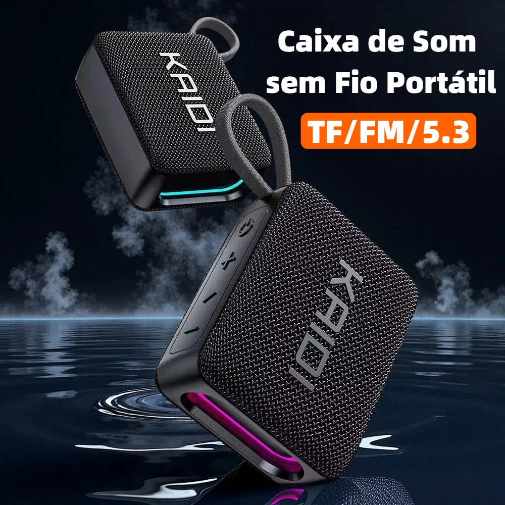 Caixa de Som Bluetooth Portátil Som Hi-Fi, Bluetooth 5.3, com