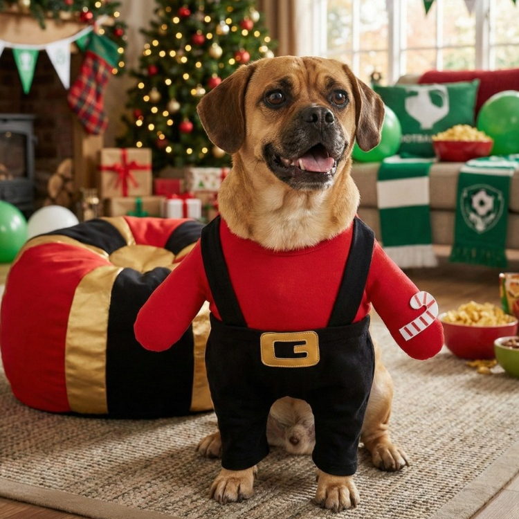 Roupa Pet Natal Papai Noel Fantasia Body Ajustável | Roupa de Natal ...