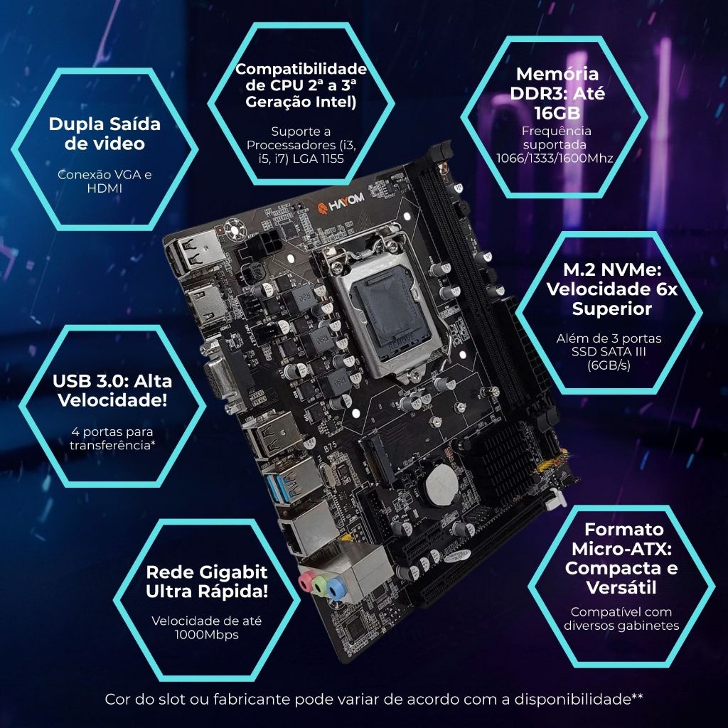 Kit Gamer I7 3770 Memória 8gb 16gb Ram Rede Gigalan Usb 3.0 Placa