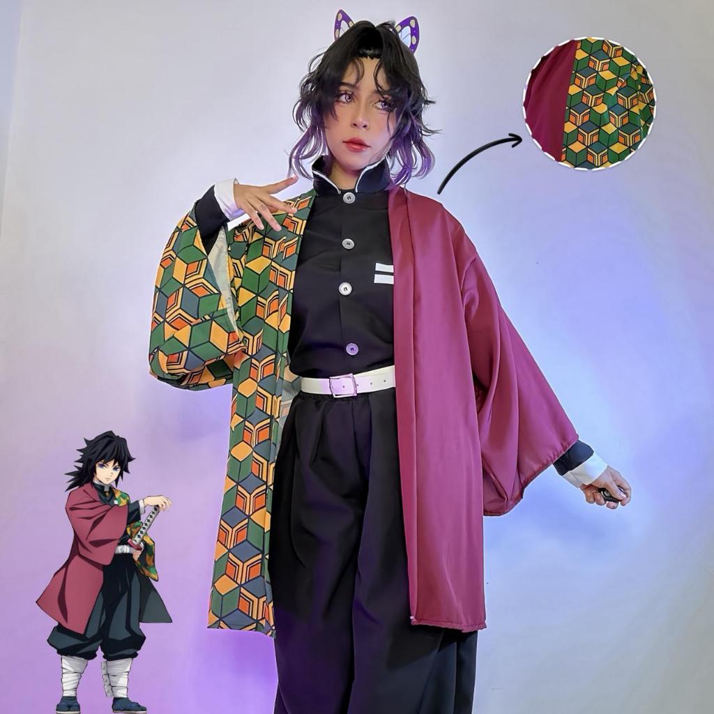 Quimono Cosplay Demon Slayer–Haori Estilo Japonês Inspirado no Anime ...