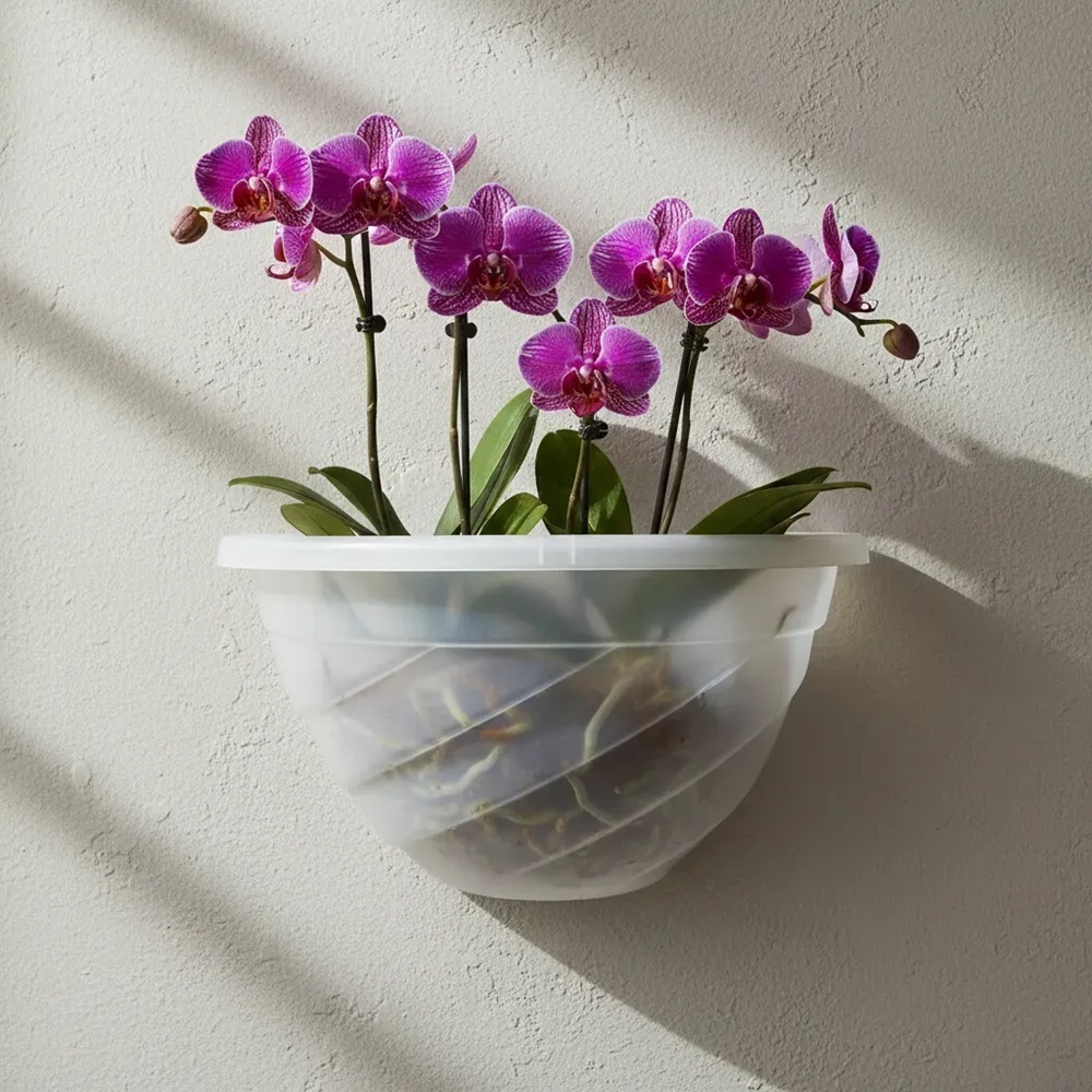 10 Vasos Transparente Para Orquídeas Parede Grande Jardim Vertical Meia ...