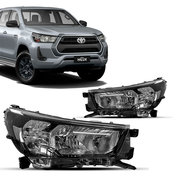 Farol Toyota Hilux 2021 2022 2023 2024 2025 Cabine Dupla Manual Sem Led ...