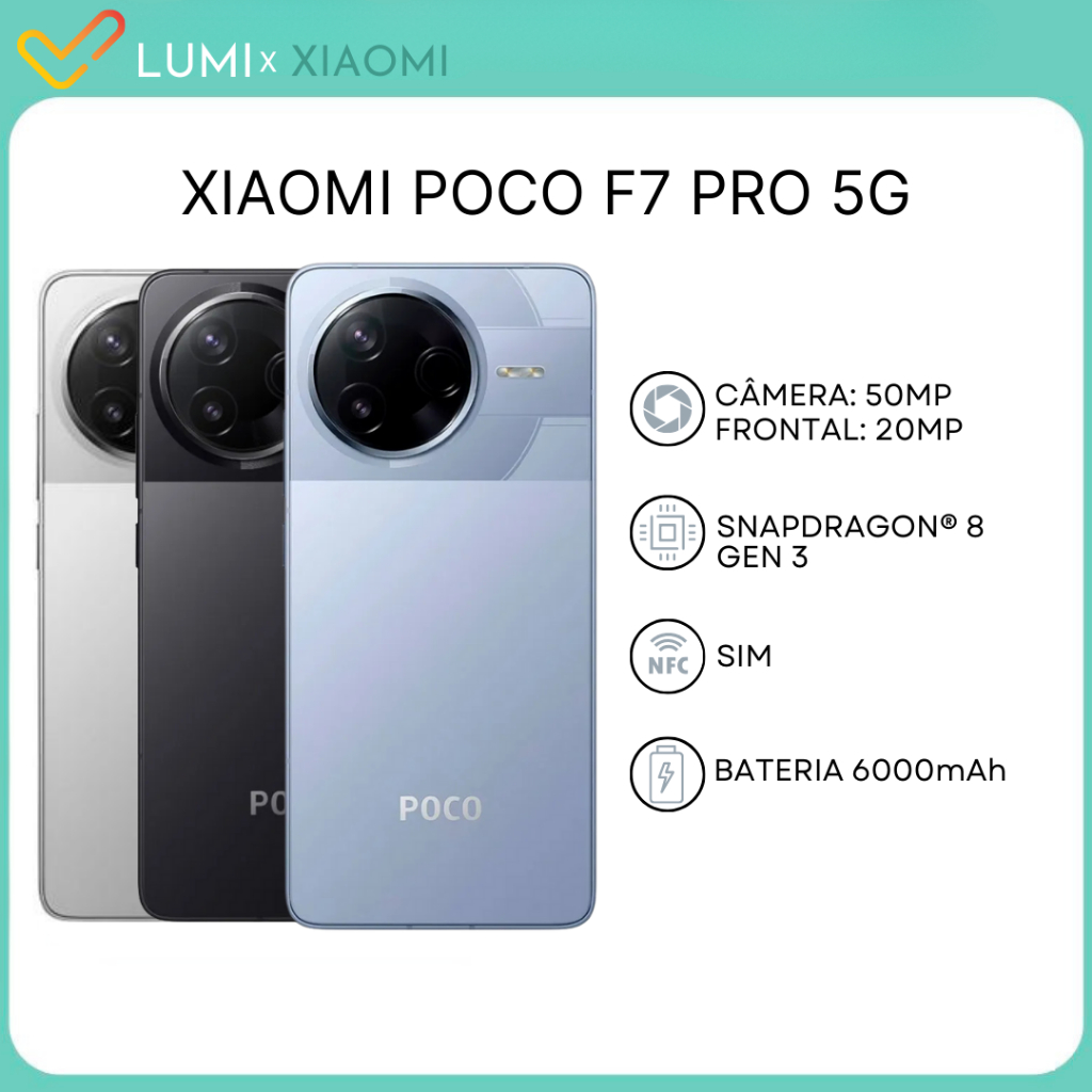 Xiaomi POCO F7 PRO 5G 256+12GB RAM OU 512GB+12GB RAM, Processador