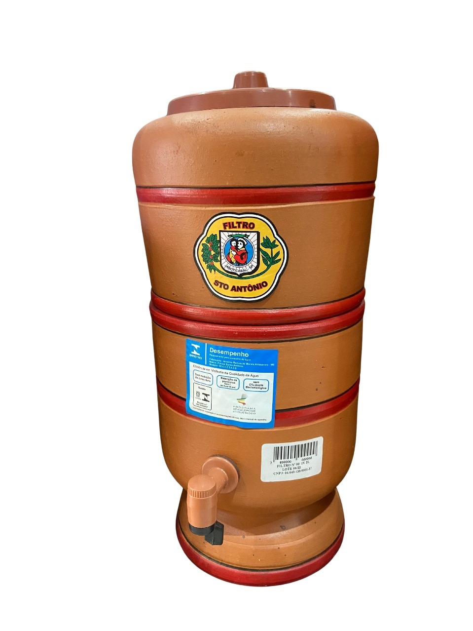 FILTRO DE BARRO 4L FILTRO ARTESANAL SANTO ANTONIO BEBEDOURO | Shopee Brasil