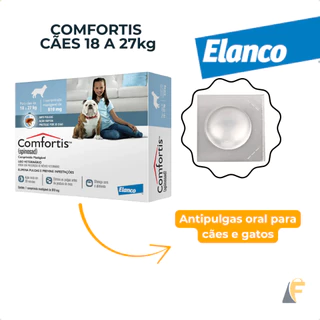 Comfortis Antipulgas Cães 18-27kg 810mg Antiparasitário Elanco em Oferta na Shopee