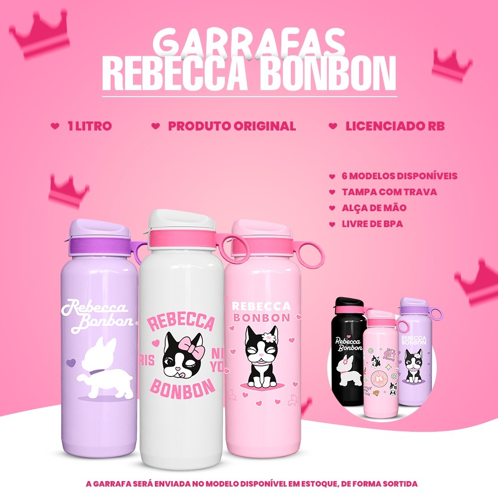 Kit Mochila Rebecca Bonbon - Lancheira Térmica + Estojo + Box Escolar Nova Coleção Exclusiva Juvenil