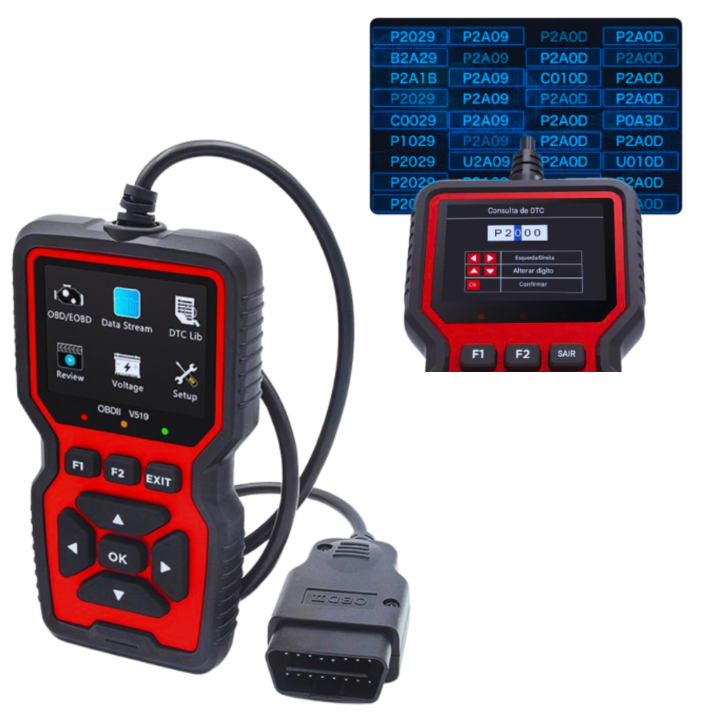 Scanner obd2 Automotivo V519 em Português Profissional Versão ...