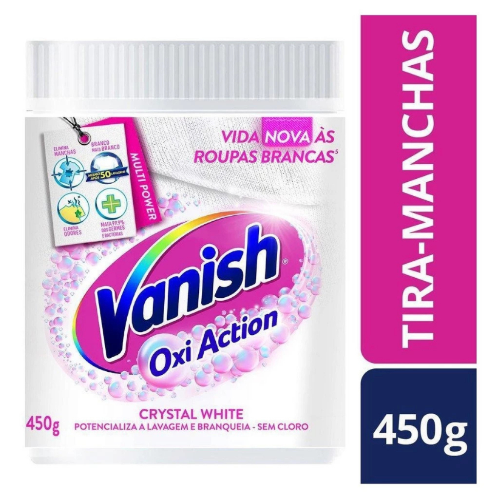 Vanish Tira Manchas Em Pó Crystal White Oxi Action Para Roupas Brancas ...