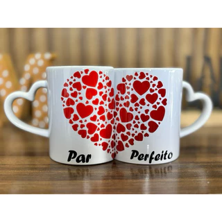 Caneca Dupla Casal Encaixe Love Personalizada