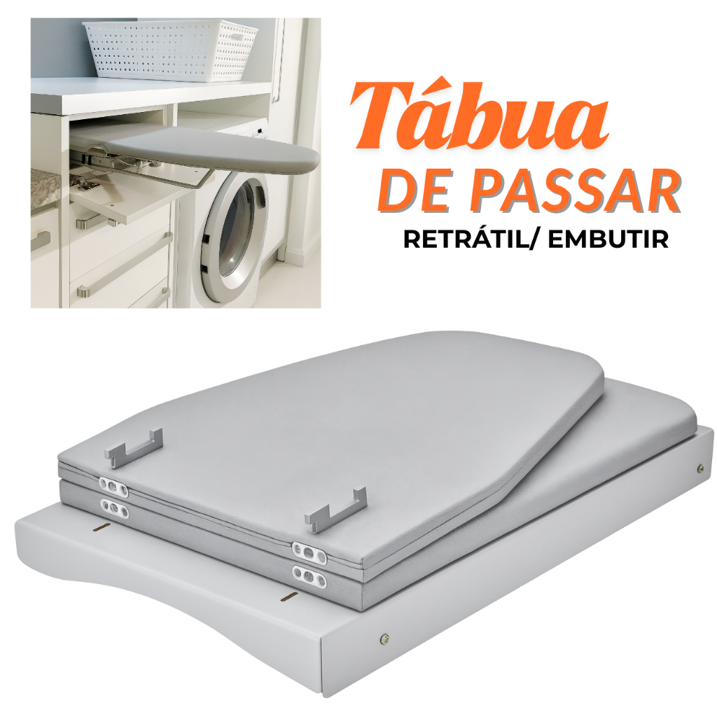 Tábua de Passar Roupa Portátil Retrátil Dobrável Compacta de Embutir ...