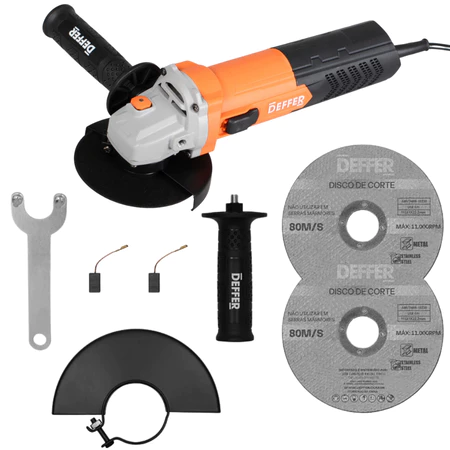 Esmerilhadeira e Lixadeira Profissional 920w Kit de Discos P Metal e Acessórios DEFFER