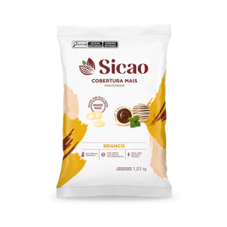 Cobertura em Gotas Mais Fracionada Sicao Fácil Sabor Chocolate Branco 1,01kg