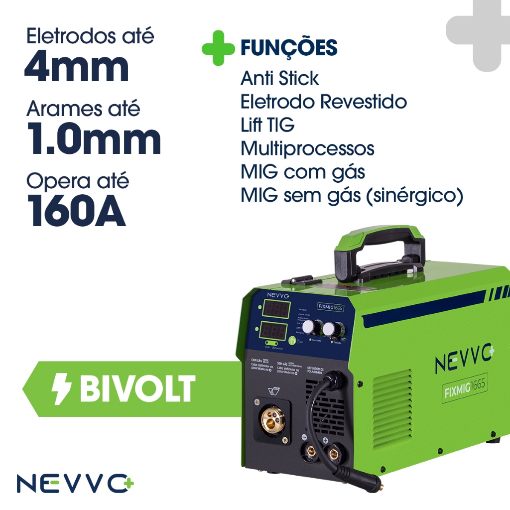Máquina Inversora De Solda Fixmig1665 Bivolt 160a Mig Com E Sem
