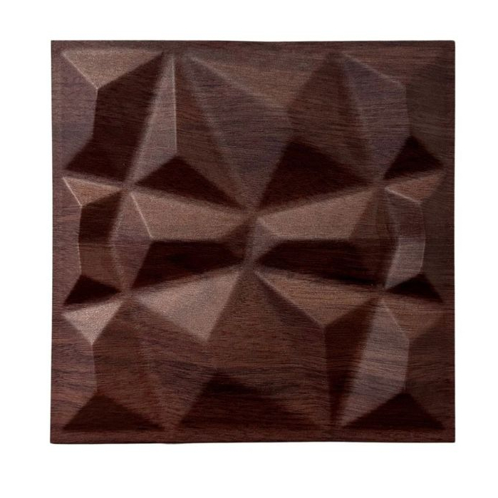 52 Placas PVC Decorativas 3d Diamante Madeira Imbuia 25cm