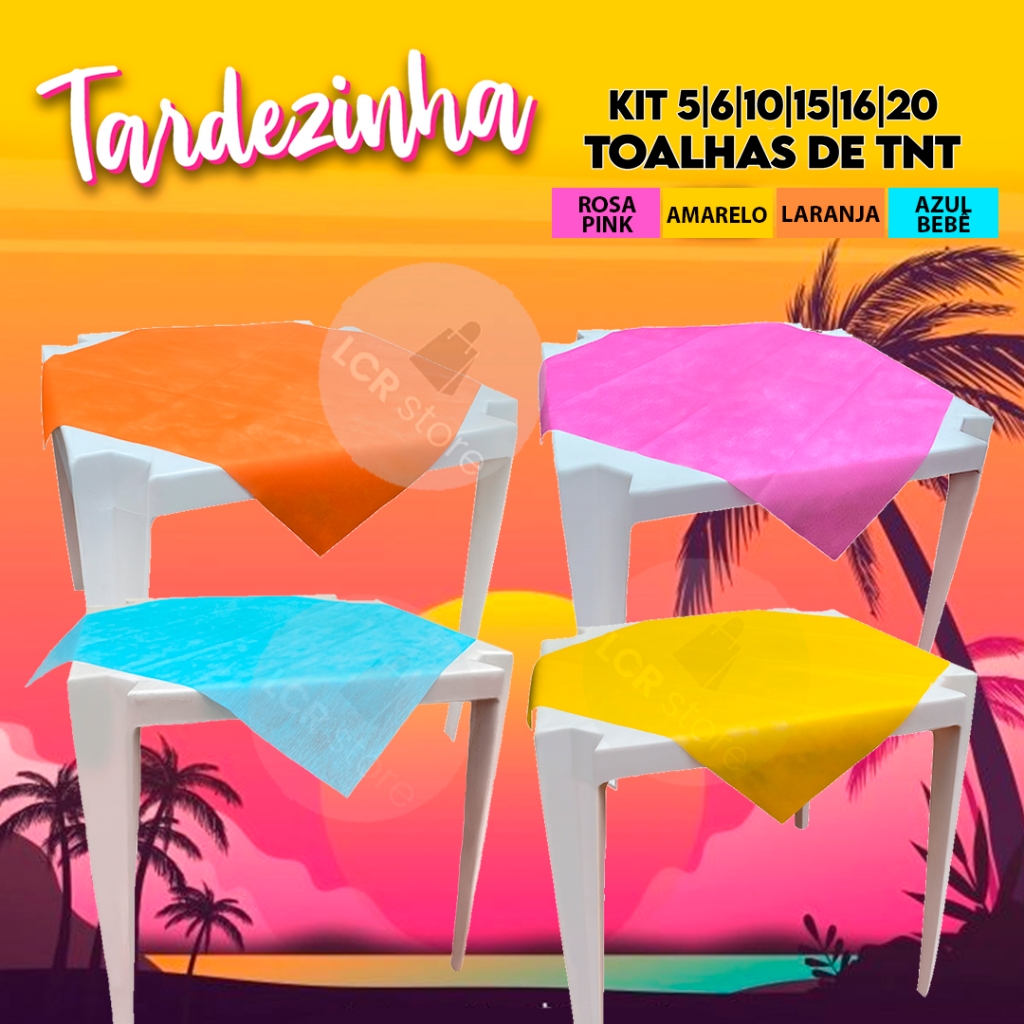 Toalhas de Mesa TNT Festa Infantil Cores Vivas Cobre Mancha TNT 70x70 ...