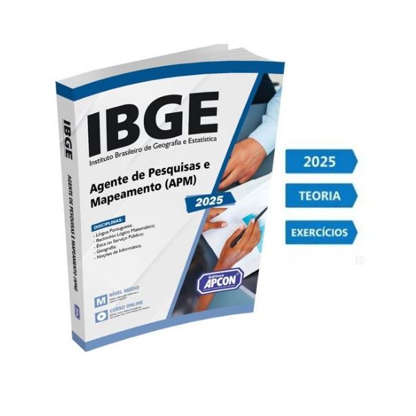 Apostila IBGE 2025 - Agente de Pesquisas e Mapeamento (APM) | Shopee Brasil