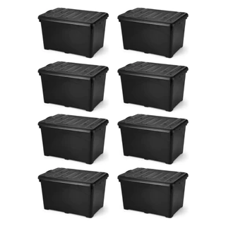 Kit 08 Caixa Organizadora HeavyBox 95 Litros Com Rodas e Travas na Tampa - Promoção em Oferta na Shopee