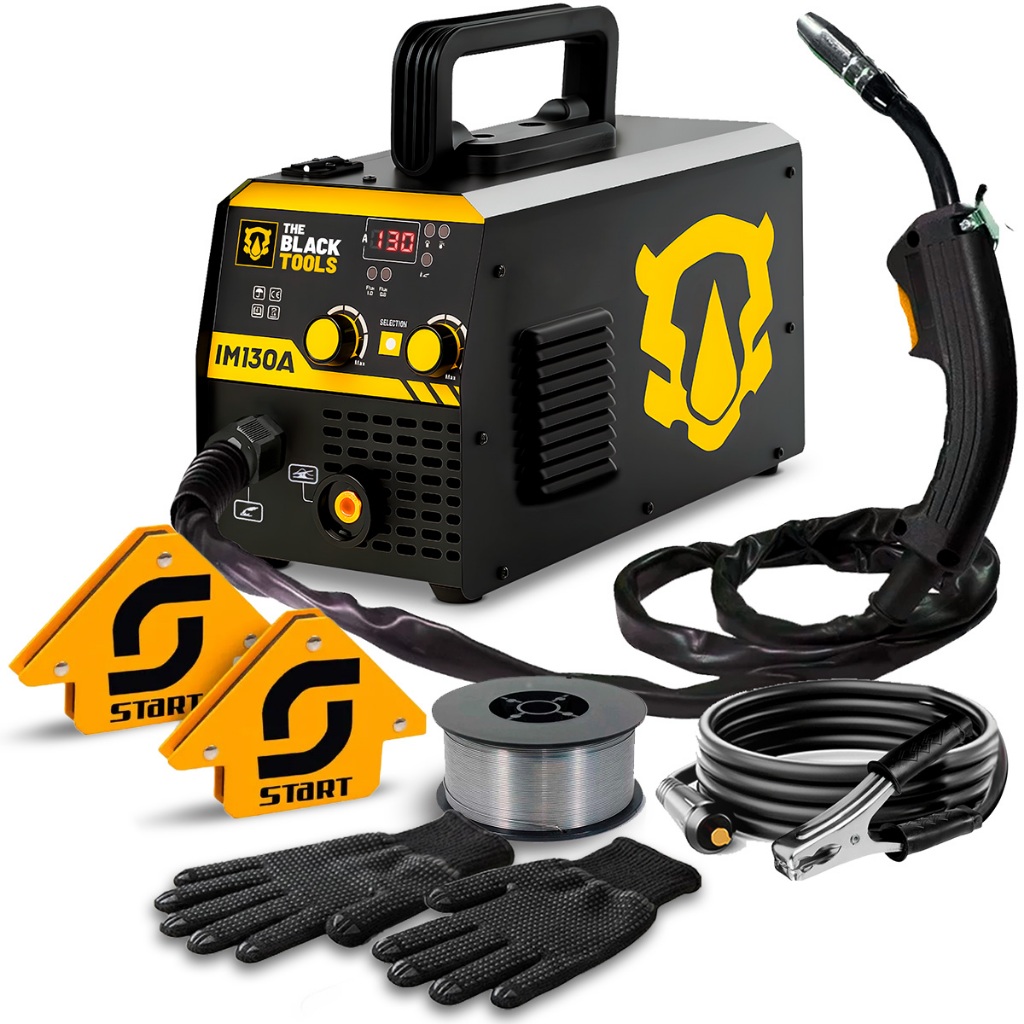 Kit Máquina De Solda Inversora 130a Mig Tocha 220V The Black Tools Com ...