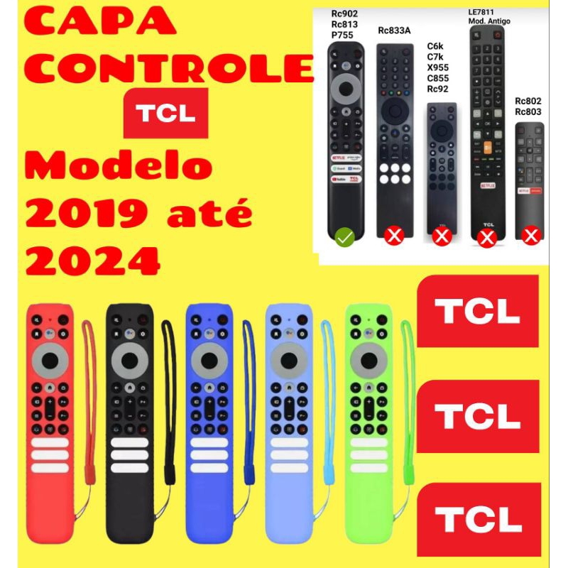 Capa De Controle TCL RC902V Android tv Google Assistente | Shopee Brasil
