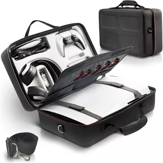 Bolsa Mala Maleta Aegium Rigida Para Ps5 Playstation 5 Transporte Com Alça Ombro Preto