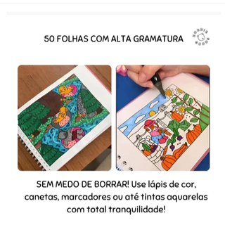 Kit 2 Livro de Colorir Capa Dura cute 50 Folhas Caderno de Desenho Pintura Coloring Book infantil -XWG em Oferta na Shopee