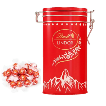 Lindt® Lindor Presente Premium Chocolates Suíça Lata 250g