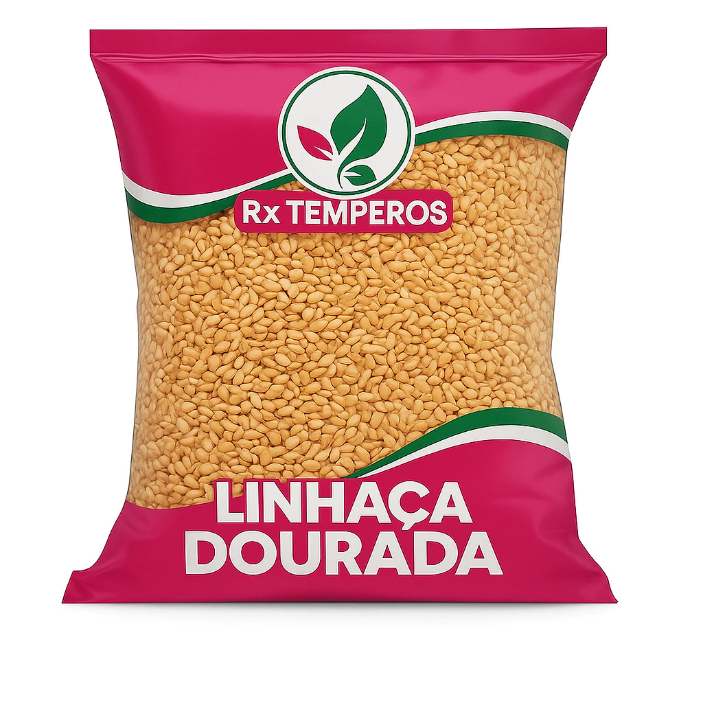 Sementes de Linhaça Dourada Premium, embalagens com 500g e 1kg