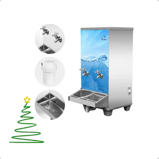Bebedouro 25 Litros Frisbel aço Inoxidavel com Refrigeração Rápida e Gás Ecológico - 2 Torneiras