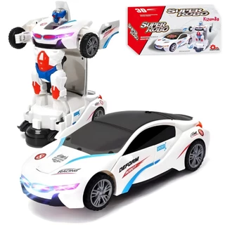 Carrinho Vira Robô Transformers Bate e Volta com Luz Som Infantil Interativo Branco Carrinho Kizumba em Oferta na Shopee