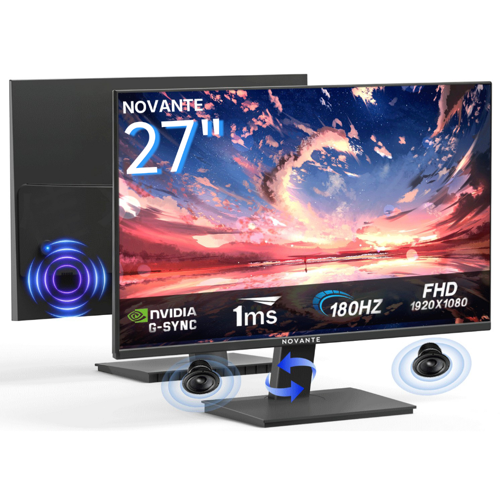 Monitor Gamer Novante 27'',180hz 1ms Base com rotação,IPS,FULL HD,HDR10 ...