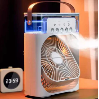 Refrigerador De Ar Ventilador Umidificador Portátil Com Led Reservatório De Água Led