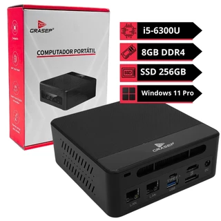 Computador Portátil i5 6ª Geração 8GB 256GB Win11 Pro USB 3.0 Type-C Dual LAN Suporte VESA